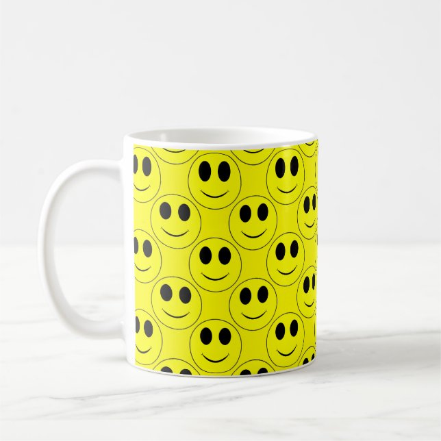Big Yellow Face Allover Coffee Tasse (Links)