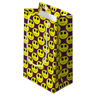 Big Yellow Happy Allover, Drk. Lila-Sm-Geschenktas Kleine Geschenktüte