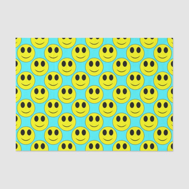 Big Yellow Happy Face Allover Seidenpapier (Vorderseite)