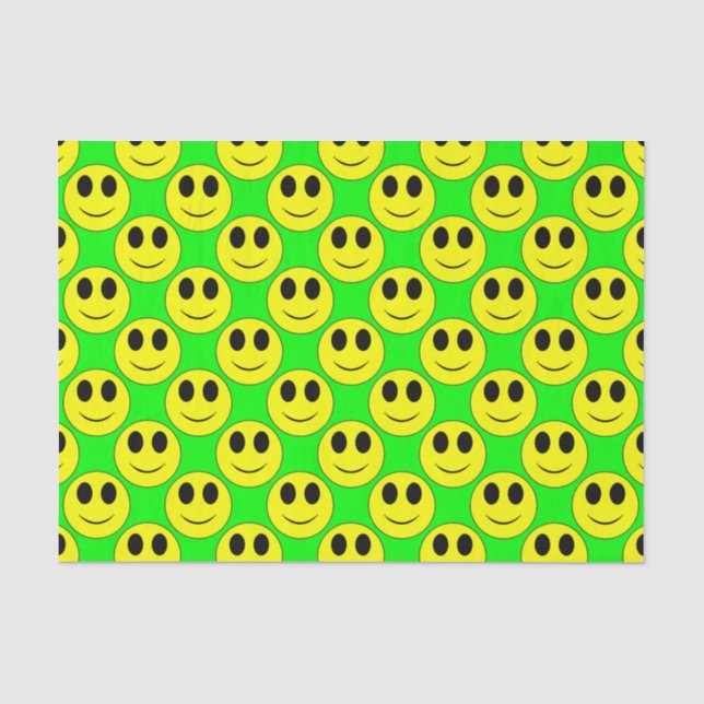 Big Yellow Happy Face Allover Seidenpapier (Vorderseite)
