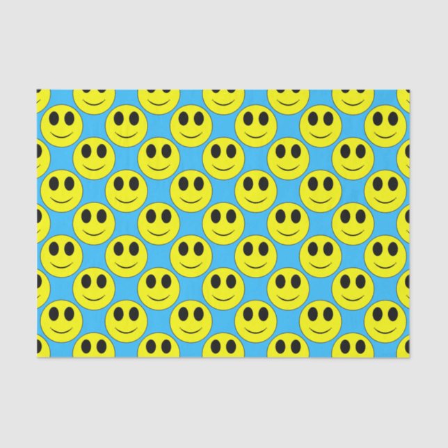 Big Yellow Happy Face Allover Seidenpapier (Vorderseite)