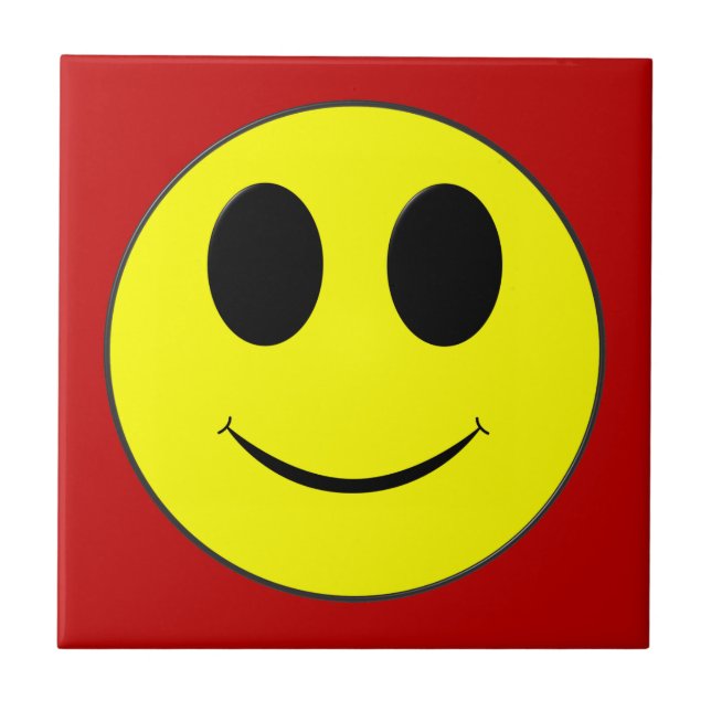 Big Yellow Happy Face Fliese (Vorderseite)