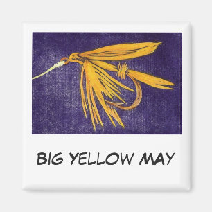 "Big Yellow May" Fishing Art Magnet