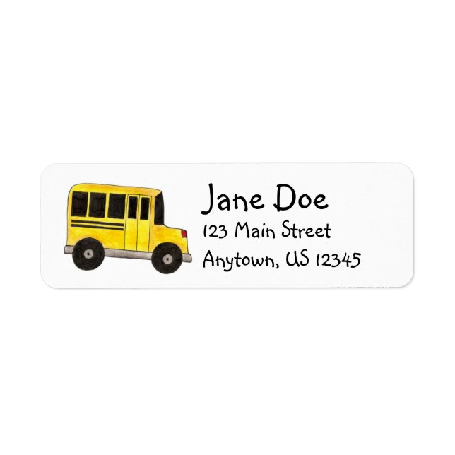 Big Yellow School Busfahrer Lehrer Labels (Vorne)