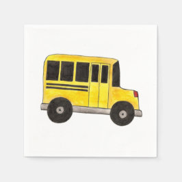 Big Yellow School Busfahrer Lehrer Napkins Serviette