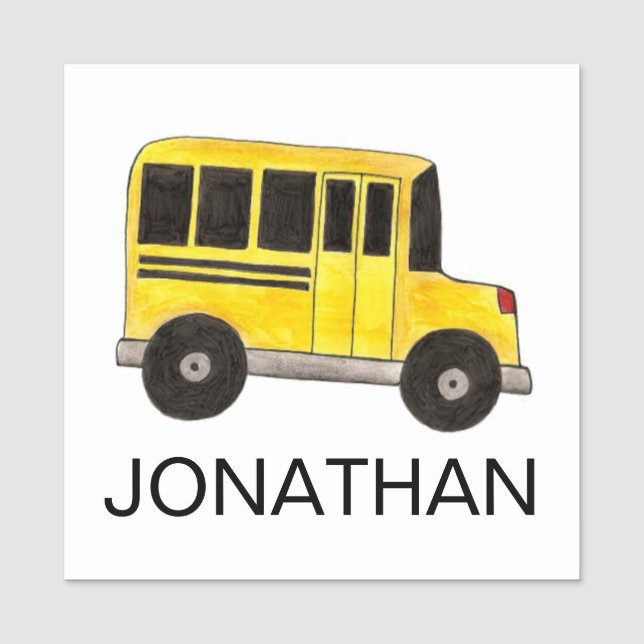 Big Yellow School Busfahrer Lehrerin Studentin Namensschild (Vorderseite)