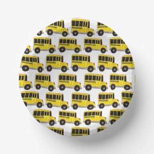 Big Yellow School Buslehrer Bildung Pappteller