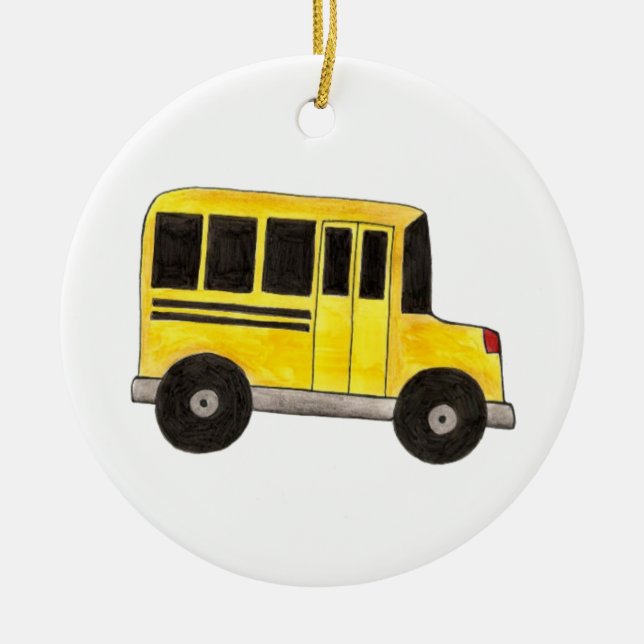 Big Yellow School Buslehrer-Geschenk Keramikornament (Vorne)