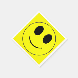 Big Yellow Smiley Paper Coctail Napkins Serviette