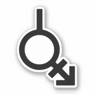 Bigender Androgyne und Neutrois-Geschlechtssymbol Aufkleber