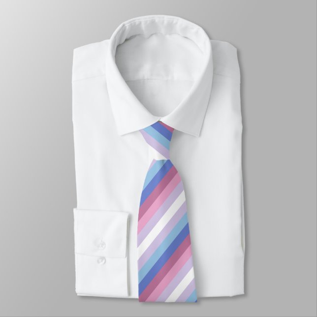 Bigender Flag Neck Tie Krawatte (Gebunden)