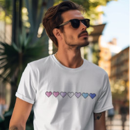 Bigender Flag Pixel Herz T-Shirt
