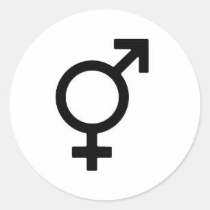 Bigender-Geschlechtssymbol Runder Aufkleber
