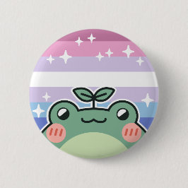 Bigender LGBT Pride Flag Frosch Button
