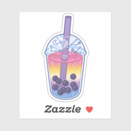Bigender Pride Flag Boba Aufkleber