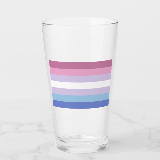 Bigender Pride Glas (Vorderseite)