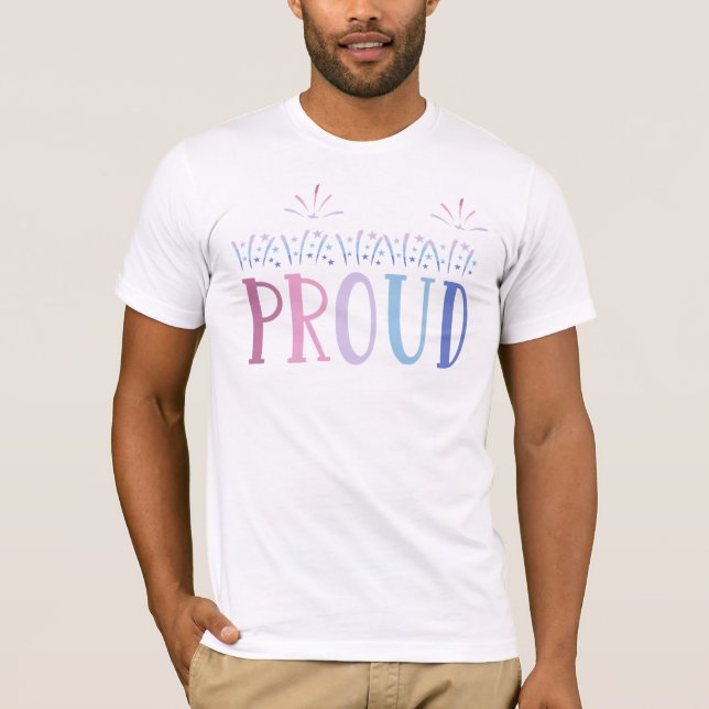 Bigender PROUD Fireworks T-Shirt (Vorderseite)