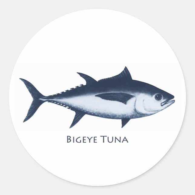 Bigeye Tuna Logo Runder Aufkleber (Vorderseite)