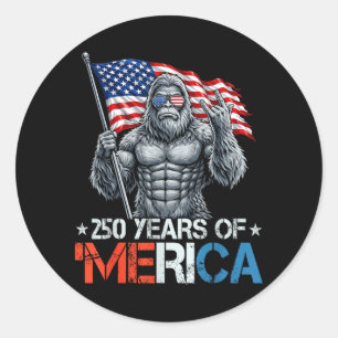 Bigfoot 250 Jahre Merica Rock Amerikanische Flagge Runder Aufkleber