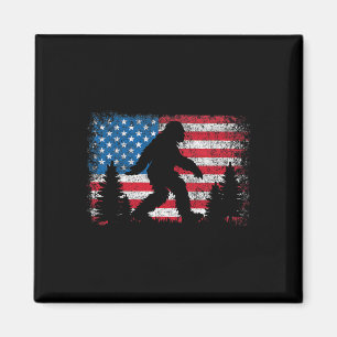 Bigfoot 4. Juli Amerikanische USA-Flagge Patriotis Magnet