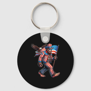 Bigfoot 4. Juli lustig patriotisch amerikanische F Schlüsselanhänger