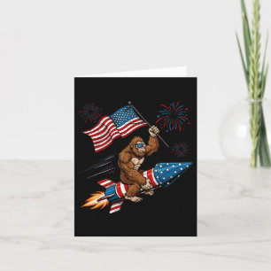 Bigfoot 4. Juli Patriotic Sasquatch Feuerwerk Karte