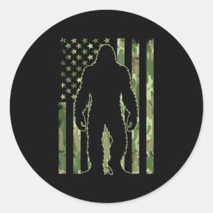 Bigfoot 4. Juli Shirt American USA Flag Runder Aufkleber