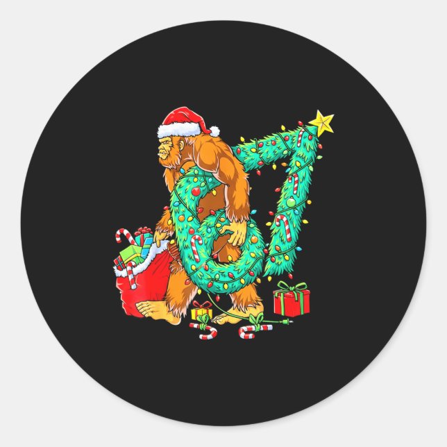 Bigfoot 67 Meme Christmas Tree 67 Baseball Lifesty Runder Aufkleber (Vorderseite)