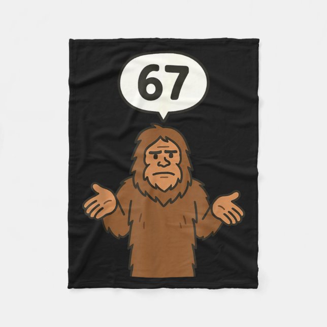 Bigfoot 67 Meme Six Seven Funny Sasquatch  Fleecedecke (Vorderseite)