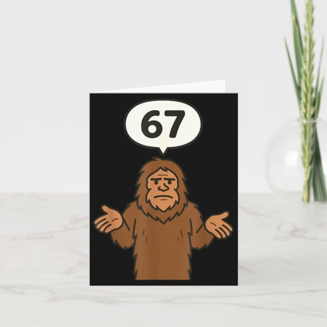 Bigfoot 67 Meme Six Seven Funny Sasquatch  Karte (Vorderseite)
