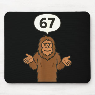 Bigfoot 67 Meme Six Seven Lustig Sasquatch  Mousepad