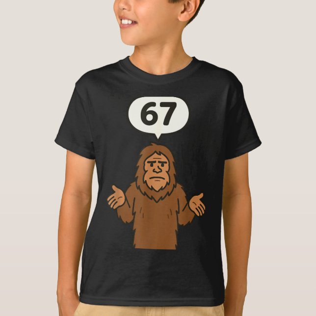 Bigfoot 67 Meme Six Seven Lustig Sasquatch  T-Shirt (Vorderseite)