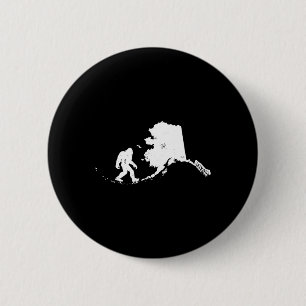 Bigfoot Alaska Staat Karte Sasquatch Männer Frauen Button