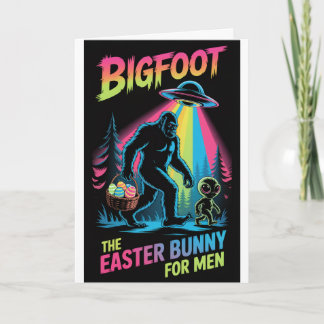 Bigfoot Alien Easter Bunny Card Funny Cryptid Karte