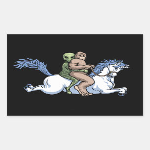 Bigfoot, Alien, Einhorn Rechteckiger Aufkleber
