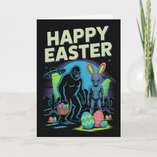 Bigfoot Alien Ostern Grußkarte Karte