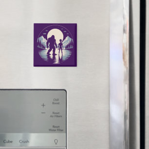 Bigfoot-Alien-UFO-Begegnung Paranormale Nacht Magnet