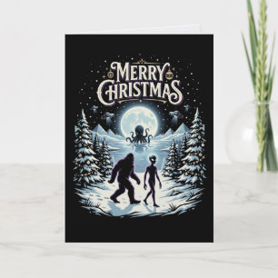 Bigfoot-Alien-UFO-Cthulhu-Weihnachtskarte-Kryptid Karte
