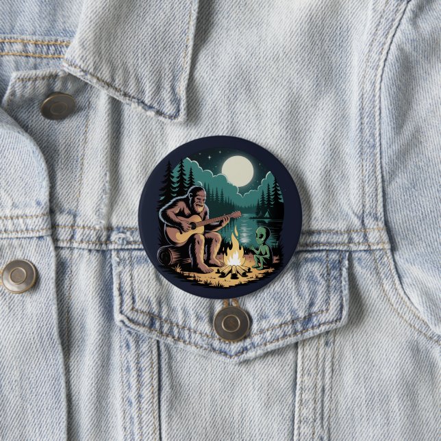 Bigfoot-Alien-UFO-Kryptid-Übernatürliches Begegnun Button (Beispiel)