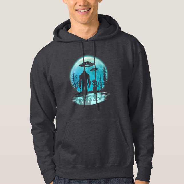 Bigfoot Alien UFO Offenlegung Verschwörung Geschen Hoodie (Vorderseite)