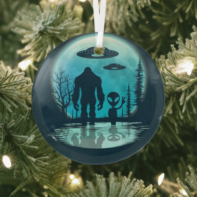 Bigfoot Alien UFO Ornament Aus Glas (InSitu)