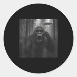Bigfoot Alien Ufo Selfie Lustig Sasquatch Meme Män Runder Aufkleber