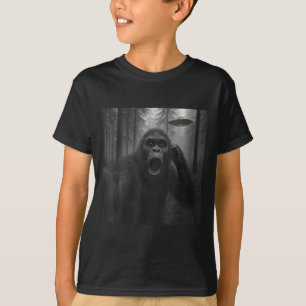 Bigfoot Alien UFO Selfie Lustig Sasquatch Meme Män T-Shirt