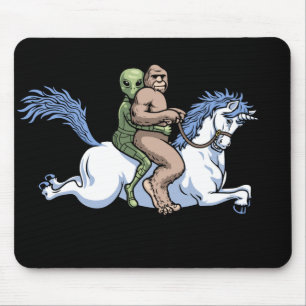 Bigfoot, alien, Unicorn Mousepad