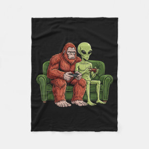 Bigfoot-Alien-Videospiele Gaming Sasquatch UFO-Män Fleecedecke