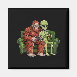 Bigfoot Alien Videospiele Gaming Sasquatch Ufo Män Magnet