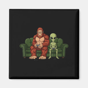 Bigfoot-Alien-Videospiele Gaming Sasquatch-Ufo-Män Magnet