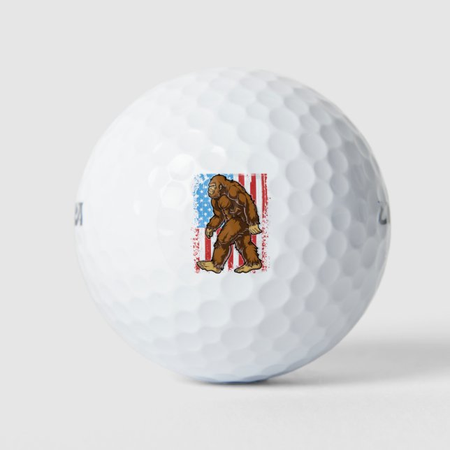 Bigfoot American Flag 4. Juli Golfball (Vorderseite)