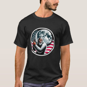 Bigfoot American Flag 4. Juli Long Sleeve T Sh T-Shirt