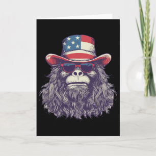 Bigfoot American Flag Hut 4. Juli Patriotischer Sa Karte